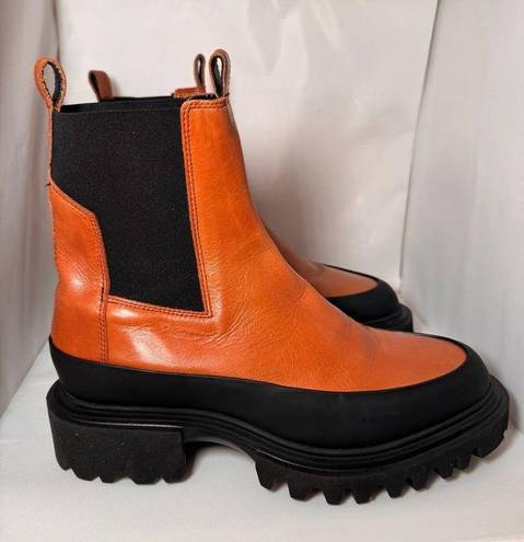 ALLSAINTS  Harlee Tan Leather Chunky Chelsea Boots size 38 US 7