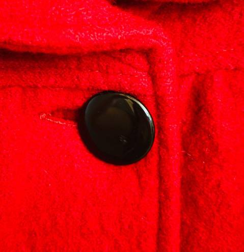 Dress Barn  Women’s XL Red Boiled Wool Short Swing Jacket • Single Button Closure