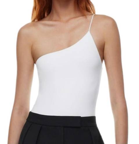Babaton Aritzia  Women’s Size XS White Contour One-Shoulder Cami Bodysuit