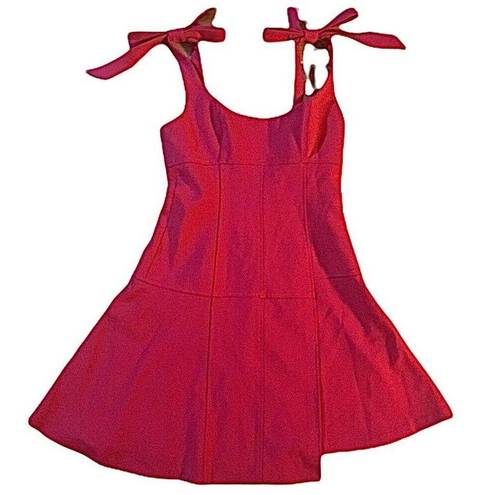 Cinq à Sept Cinq a Sept Jeanette Red Tie Shoulder Flare Mini Dress Size 4 NWT