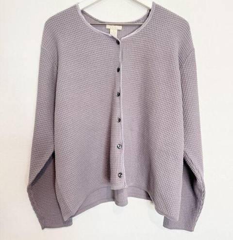 J.Jill NWT  Waffle Knit Texture Button Front Cardigan Lightweight Sweater New XL