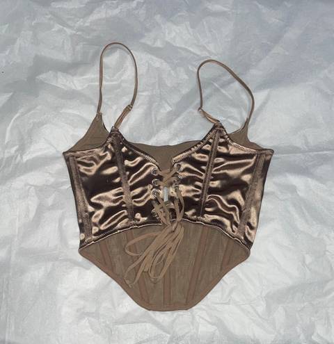 Urban Outfitters UO Nude/Gold Corset Top