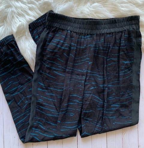 Rebecca Taylor  Blue Stripe Tiger Pants Joggers Pull On