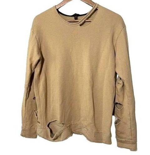 Alala  Sweatshirt Distressed Destroyed Long Sleeve Crew Neck Sweatshirt S…