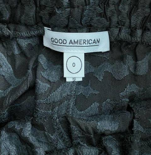 Good American  Sheer Zebra Running Shorts Black