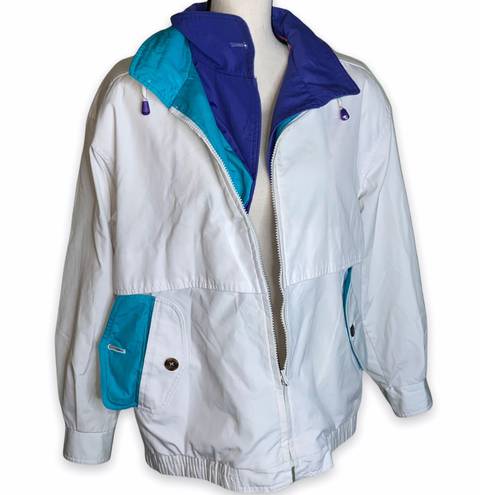 London Fog White And Blue  Jacket Medium