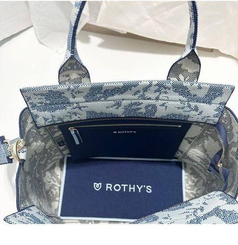 Rothy's Rothy’s The Handbag Jardin Blue Floral Print Texture Crossbody Shoulder Bag Tote