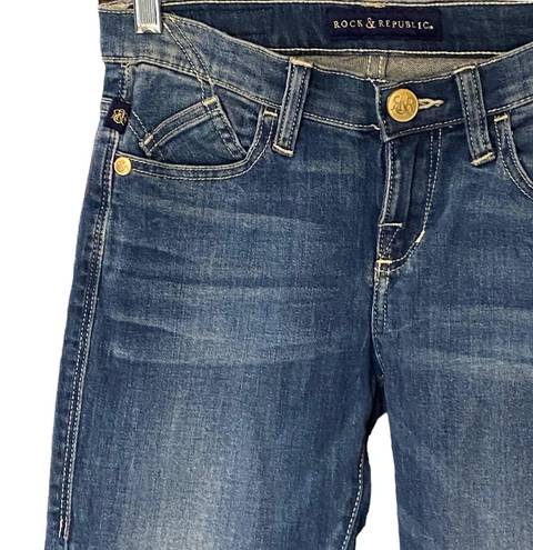 Rock & Republic Roskilde Cropped Jeans Blue Size 0 Minimalist Casual Coastal