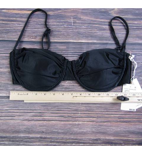 Good American NEW Black Ruched Demi Cup Bikini Top / Swimsuit top