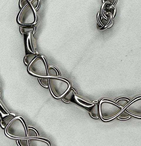 infinity Silver Tone  Symbol Bow Chain Link Belt Size Small S