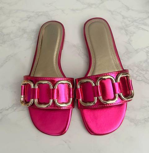 Bamboo Metallic Pink Sandals