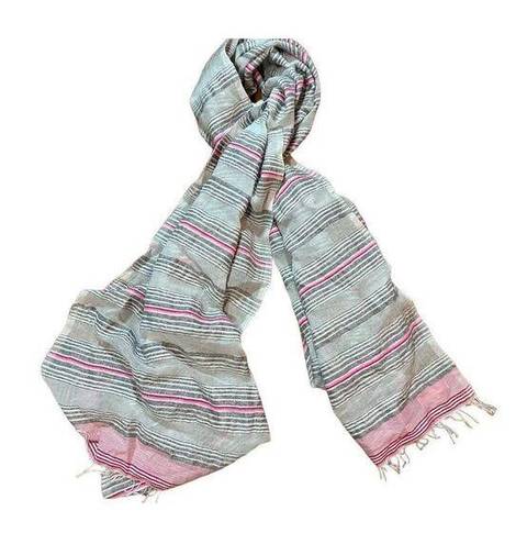 Lemlem  silver white pink metallic scarf new