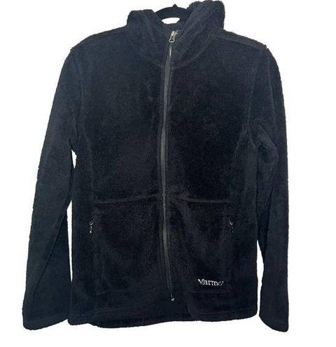 Marmot  black fleece hooded jacket Size Large