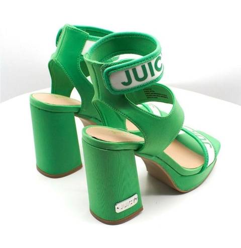 Juicy Couture NWT  Glisten Platform Heel Sandals Heels Bright Neon Green Y2K sz 8