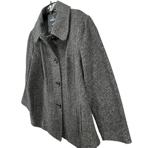 London Fog  Womens Wool Blend Winter Peacoat Jacket Size 1X Gray Pockets Lined