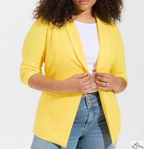 Torrid  Parker Studio Crepe Yellow Stretch Blazer