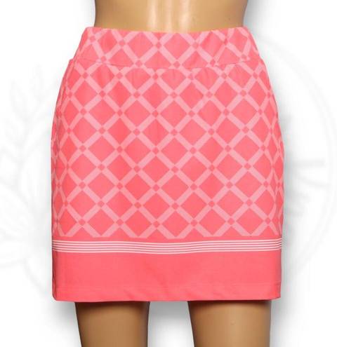 Kyodan  Geo Print Golf Tennis Skort Coral Pink & White Shorts Ball Pocket Size XS