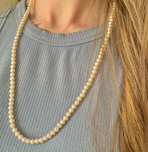 American Vintage Vintage “Ann” Yellow Ivory Pearl Necklace Elegant Simple Classic Style Feminine