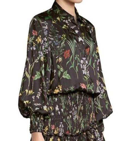 Alexis   Rianna Long Sleeve Floral Dress Black flounce botanical Medium