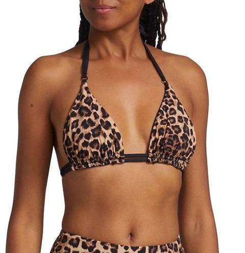 Good American 26.  Hi-Hi Tanga Reversible Bikini Top in leopard size 1