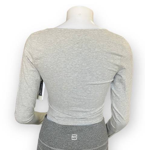 BP Grey Long Sleeved Crop Top