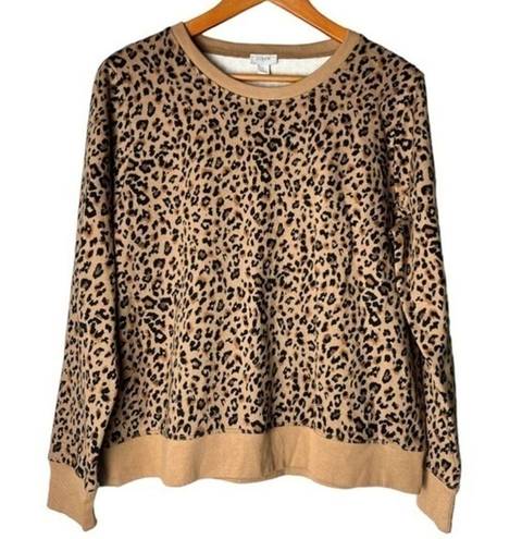 J.Crew  Leopard Crewneck Pullover Sweatshirt 
Women’s size L