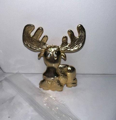 Krass&co Vintage JJ, Jonette Jewelry ., Moose Pin, Goldtone, Signed