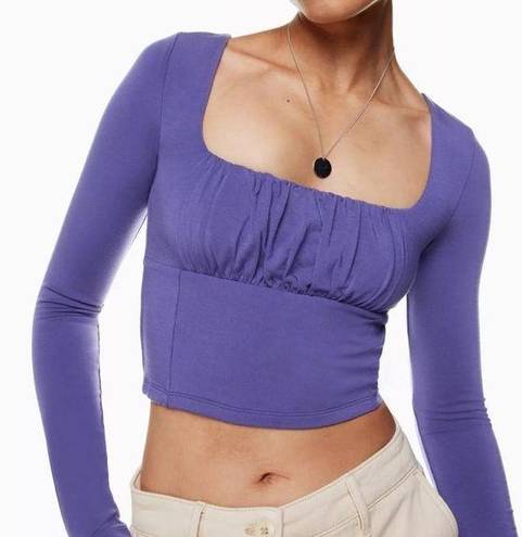 Wilfred Free Artizia  Orbit Long Sleeve Purple Crop Top Medium