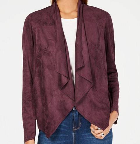 Kut From The Kloth  Draped Open-Front Blazer Purple Faux Suede small