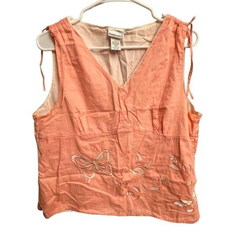 Fashion Bug Vintage Y2K  Pink Babydoll Butterfly Sleeveless Tank Top Size Large