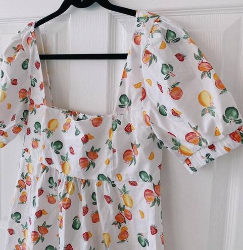 Wild Fable Citrus Linen Puff Sleeve Sundress