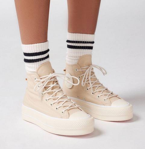 Converse NEW  Chuck Taylor All Star Lift Oat Milk High Top Platform Shoes