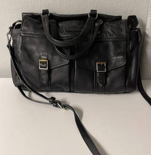 Aimee Kestenberg Large black leather  FEEL THE ENERGY satchel