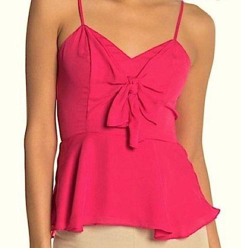 Parker  Tank Top Small Hot Pink Bustier Peplum Bow Ruffle Sleeveless Women Summer