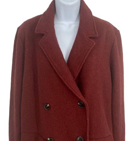 Rachel Zoe NEW  Wool Pea Coat Double Breasted Burnt Orange Small Jacket