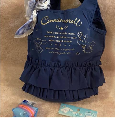 Sanrio Cinnamoroll Navy blue & gold frilly bag, card holder & change purse