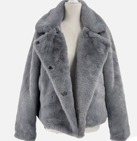 Sam Edelman  lush faux fur coat in dusty blue XL