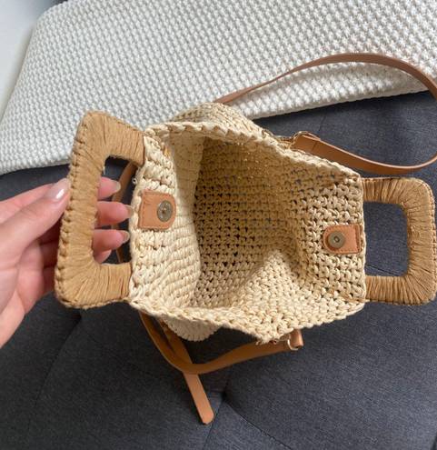 Straw Tote Purse Tan