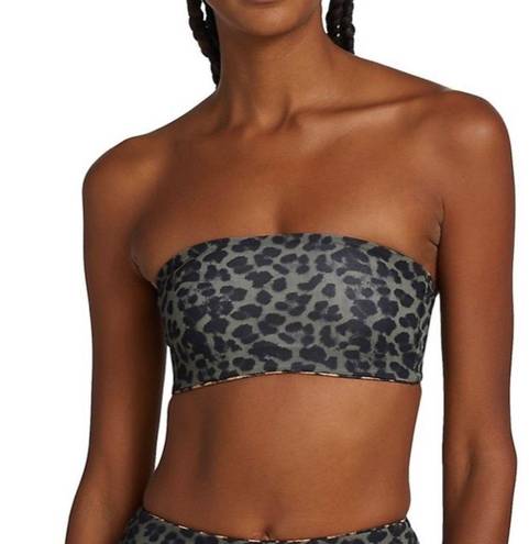 Good American 27.  Better Band Reversible Leopard Bandeau Bikini Top size 3