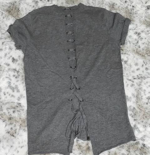 n:philanthropy 🆕 NWT | Graves Lace Up Back Short Sleeve Sweater | Silk Blend