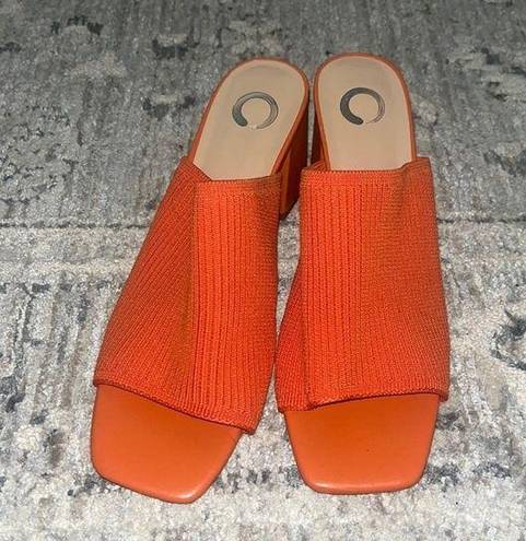 Orange Heeled Mule Sandal Size 8.5