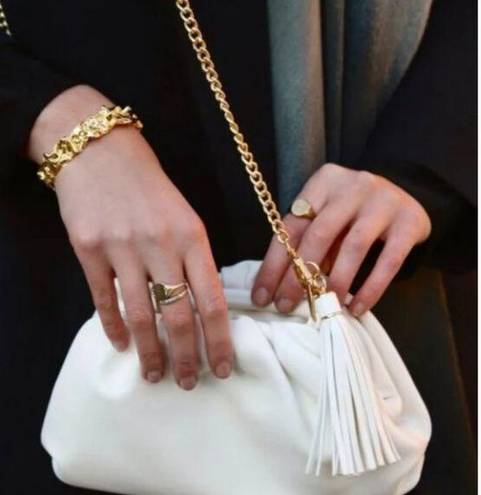 Understated Leather  Leather White Crossbody Bag