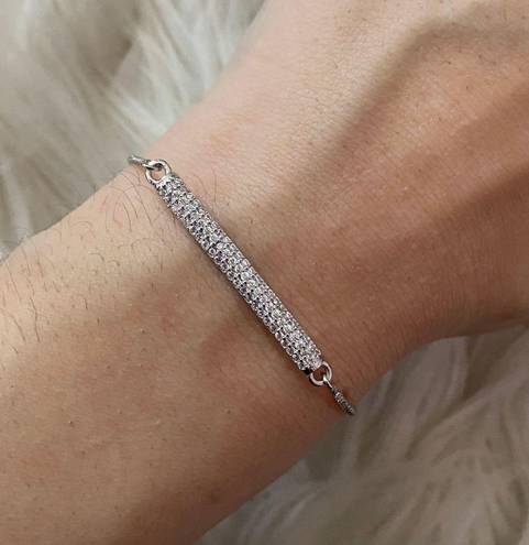 Madewell NWT  silver bar with rhinestones slider bracelet