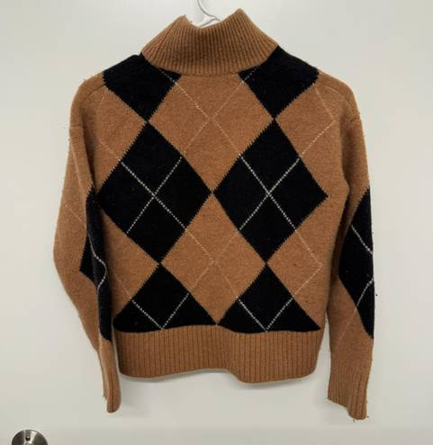 Everlane The Felted Merino Argyle Mockneck Sweater
