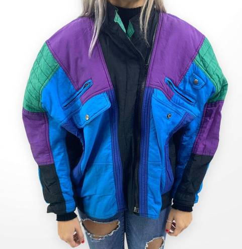 Vintage Blue 80s TOGETHER  and Purple Colorbock Ski Jacket