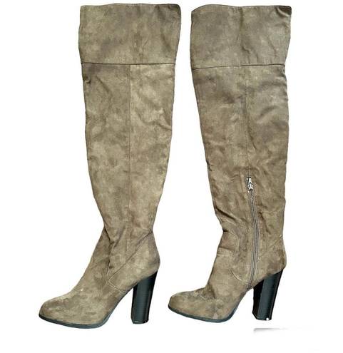 Qupid QUIPID over the knee faux suede boots, size 8