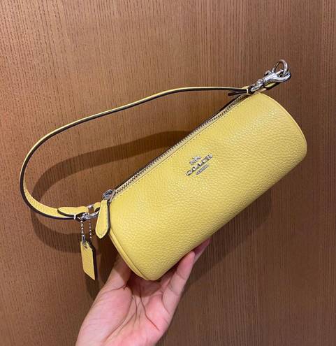 Coach Silver/Retro Yellow Nolita Barrel Bag Pebble Leather #CP 474