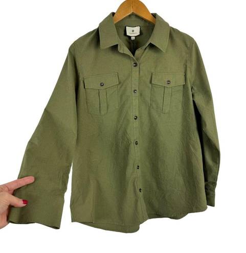 Tuckernuck  New Olive Steele Button Down Long Sleeve Boyfriend Shirt Top Size XL