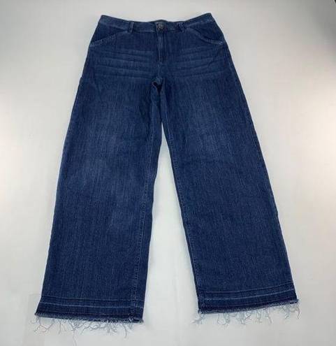 J.Jill TALL  Dark Wash Stretch Denim Wide Leg Cropped Jeans 8T