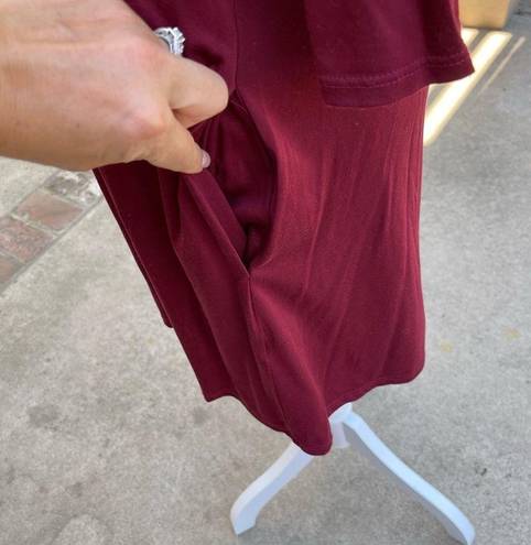 Socialite  Burgundy Knee-length long sleeve Dress